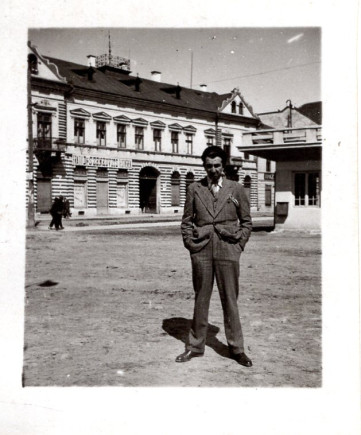 László Balázs on Gyergyószentmiklós' main square in the 1930s