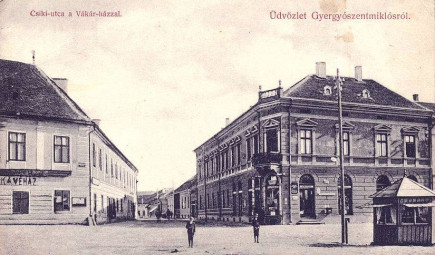 Csíki utca a Vákár-házzal, 1890-es évek